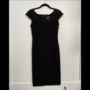 Adrianna Papell Black Ruffled Dress